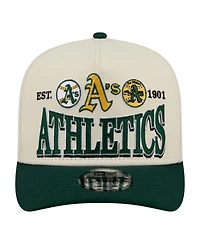 New Era Men's Cream Oakland Athletics Throwback Tri-Hit A-Frame 9FIFTY Adjustable Hat