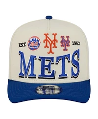 New Era Men's Cream New York Mets Throwback Tri-Hit A-Frame 9FIFTY Adjustable Hat