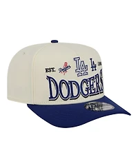 New Era Men's Cream Los Angeles Dodgers Throwback Tri-Hit A-Frame 9FIFTY Adjustable Hat