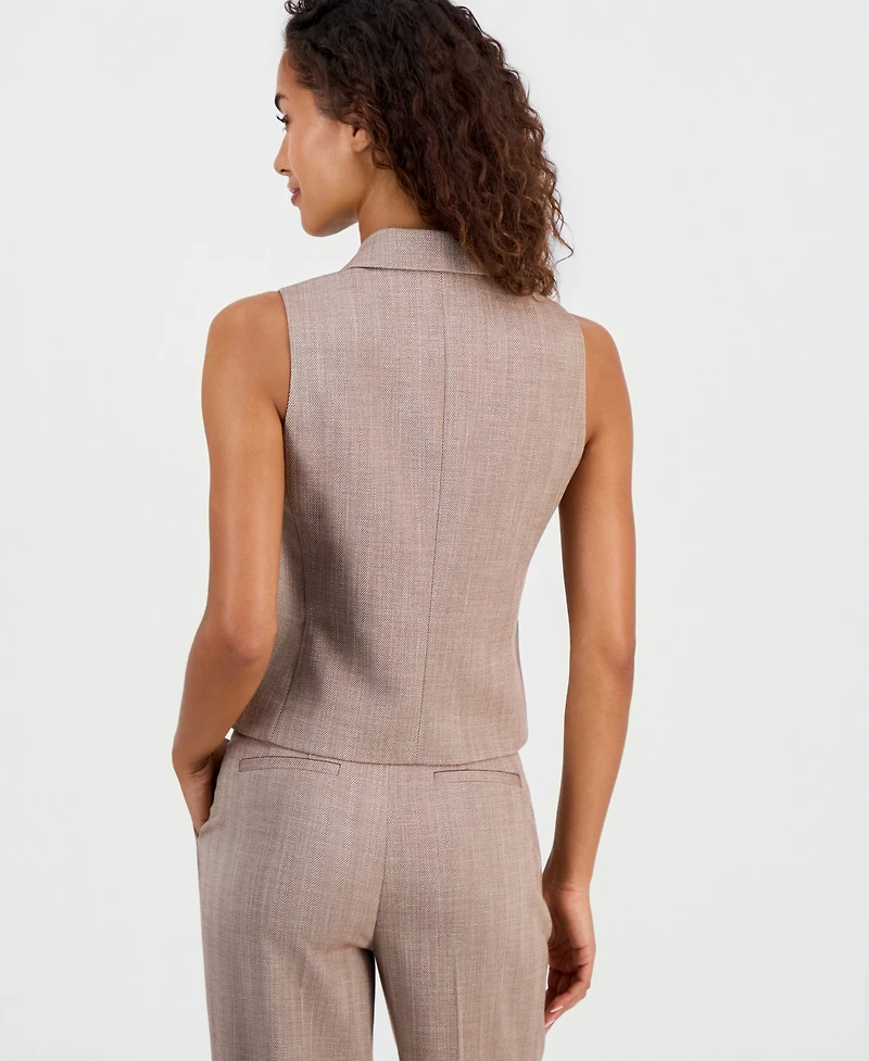 Anne Klein Women's Notched Collar Button-Front Vest