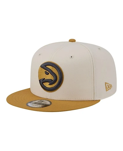 New Era Men's Cream/Tan Atlanta Hawks Two-Tone Color Pack 9FIFTY Snapback Hat