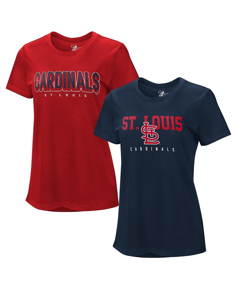 G-iii 4Her by Carl Banks Women's Red/Navy St. Louis Cardinals Two T-Shirt Combo Pack
