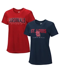 G-iii 4Her by Carl Banks Women's Red/Navy St. Louis Cardinals Two T-Shirt Combo Pack