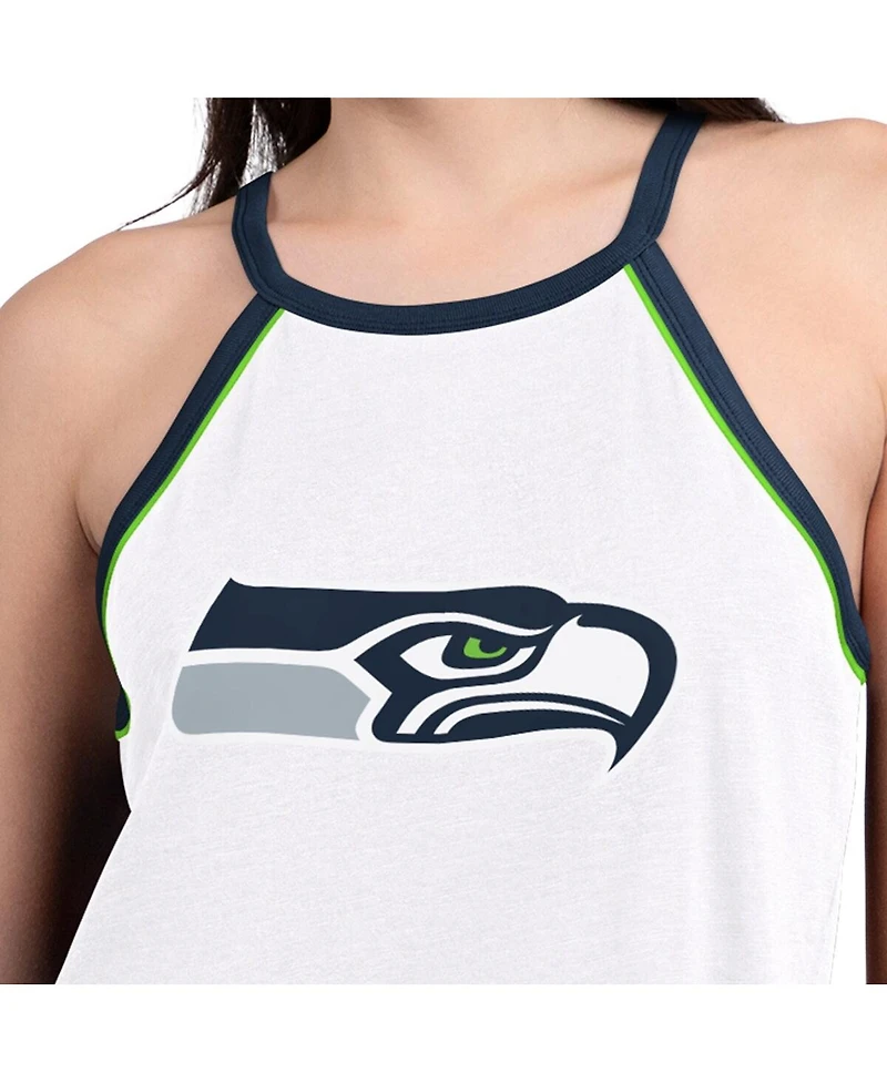 G-iii 4Her by Carl Banks Women's White Seattle Seahawks Redemption Win Slub Tank Top