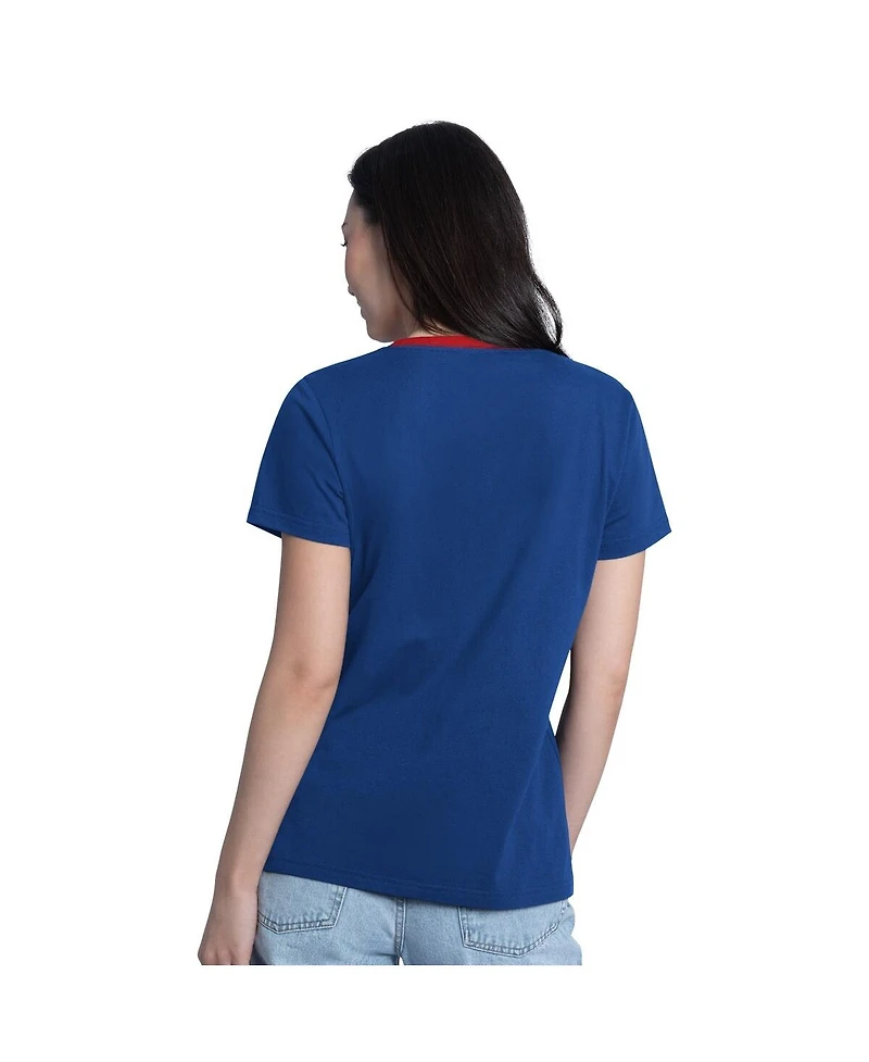 G-iii 4Her by Carl Banks Women's Blue Kyle Larson Best Team V-Neck T-Shirt