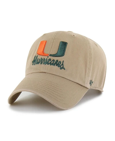 '47 Brand Men's Khaki Miami Hurricanes Vault Clean Up Adjustable Hat