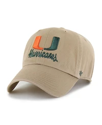 '47 Brand Men's Khaki Miami Hurricanes Vault Clean Up Adjustable Hat