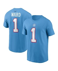 Nike Men's Cameron Ward Light Blue Tennessee Titans Team Name and Number T-Shirt