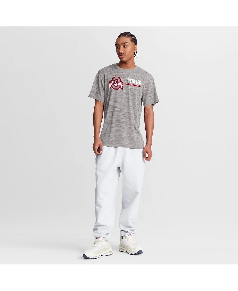 Nike Men's Gray Ohio State Buckeyes Sideline Velocity Dri-fit T-Shirt