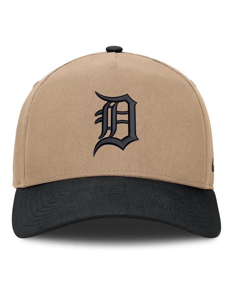 Nike Men's Khaki/Black Detroit Tigers Two-Tone Rise A-Frame Adjustable Hat