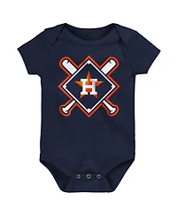 Outerstuff Baby Boys and Girls 3-Pack Houston Astros Home Plate Creeper Set