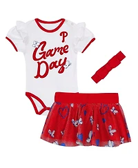 Outerstuff Baby Girls 2-Piece Philadelphia Phillies Bodysuit, Headband and Skirt Set