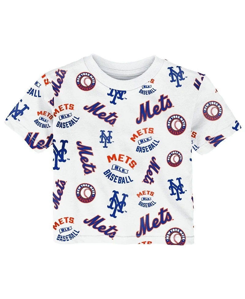Outerstuff Toddler White New York Mets Run Down T-Shirt
