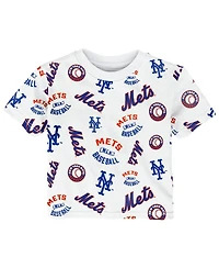 Outerstuff Toddler White New York Mets Run Down T-Shirt