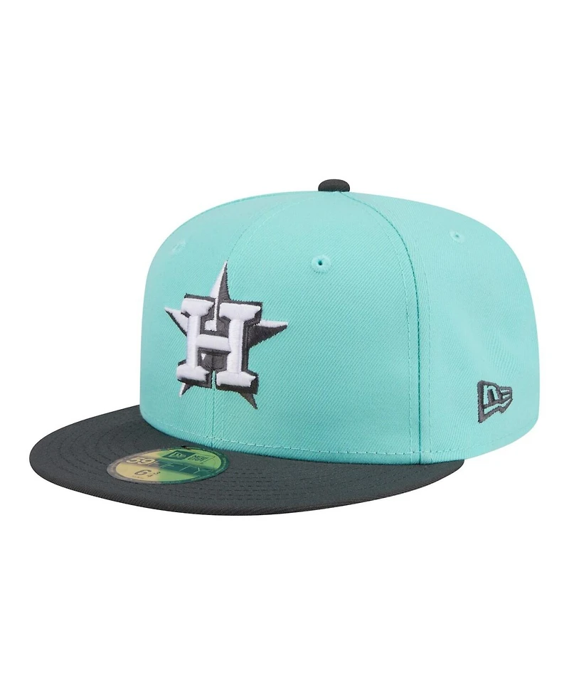 New Era Men's Turquoise/Charcoal Houston Astros Two-Tone Color Pack 59FIFTY Fitted Hat