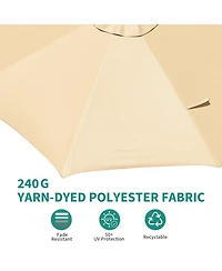 homfan 10FT Cantilever Umbrella, 360degree(s) Rotation & Tilt, Waterproof Windproof 600D Fabric, Rustproof Aluminum Frame Base, for Garden, Patio