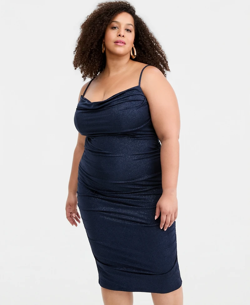Emerald Sundae Trendy Plus Ruched Bodycon Midi Dress