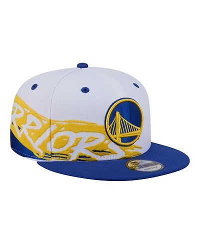 New Era Big Boys and Girls White/Royal Golden State Warriors Swept 9FIFTY Snapback Hat