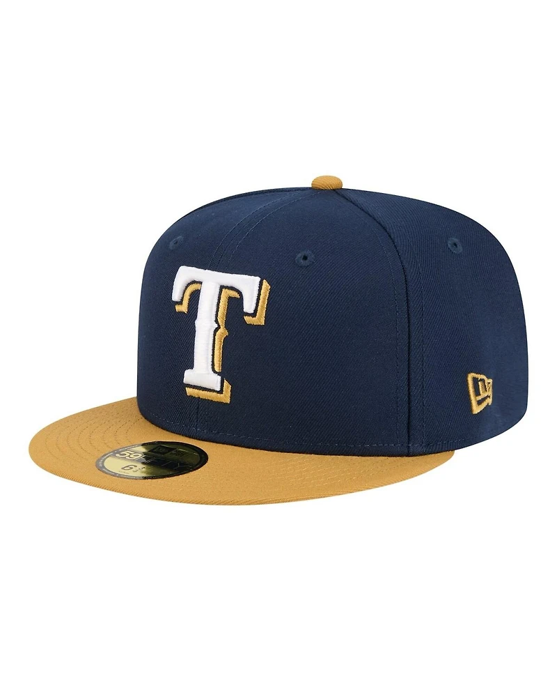 New Era Men's Navy/Khaki Texas Rangers Two-Tone Color Pack 59FIFTY Fitted Hat