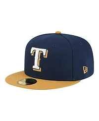 New Era Men's Navy/Khaki Texas Rangers Two-Tone Color Pack 59FIFTY Fitted Hat