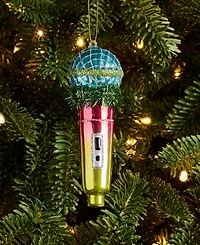 Holiday Lane Disco Brights Glass Microphone Ornament, Macy's Exclusive