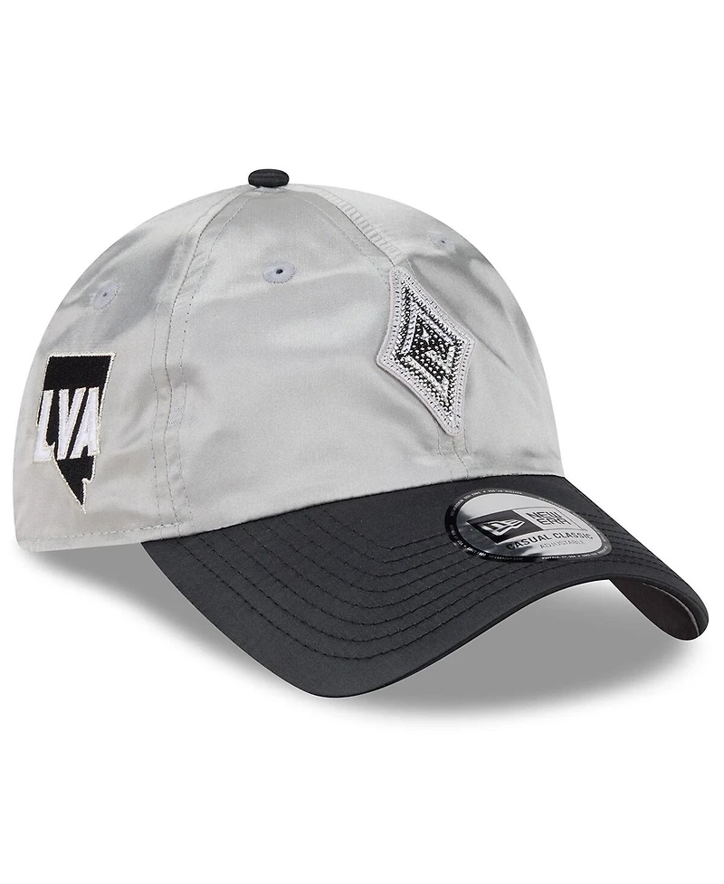 New Era Men's and Women's Silver/Black Las Vegas Aces 2026 Wnba Draft Satin Crystals Casual Classic Adjustable Hat