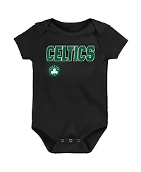 Outerstuff Baby Boys and Girls 3-Pack Boston Celtics Littlest Player Bodysuit Set