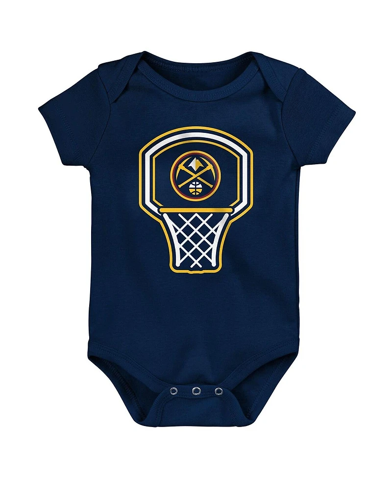 Outerstuff Baby Boys and Girls 3-Pack Denver Nuggets Littlest Player Bodysuit Set