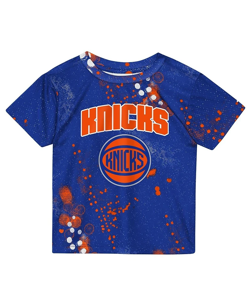 Outerstuff Preschool 2-Piece Blue New York Knicks Home Plate T-Shirt and Shorts Set