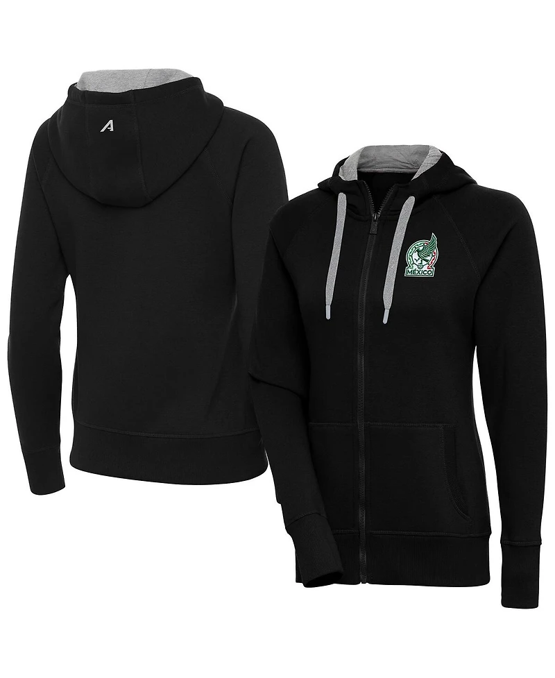 Antigua Women's Black Mexico National Team Takeover Full-Zip Hoodie