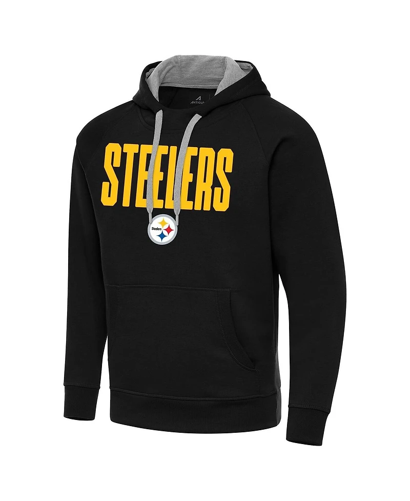 Antigua Men's Black Pittsburgh Steelers Victory Hoodie