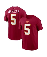 Nike Men's Jayden Daniels Burgundy Washington Commanders Name and Number T-Shirt