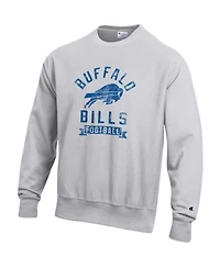 Champion Men's Heather Gray Buffalo Bills Reverse Weave Fleece Pullover Sweatshirt