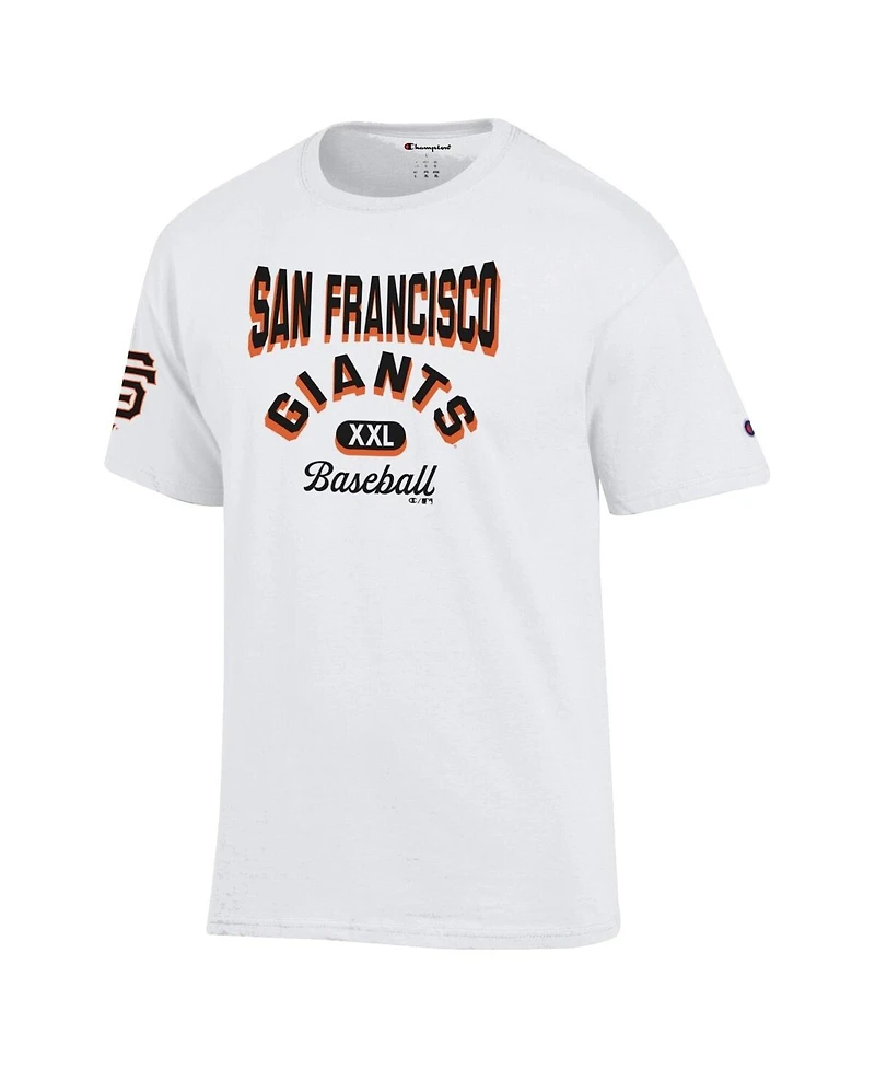 Champion Men's White San Francisco Giants 3-Hit Jersey T-Shirt