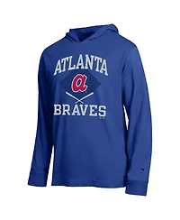 Champion Men's Royal Atlanta Braves Cooperstown Hooded Long-Sleeve T-Shirt