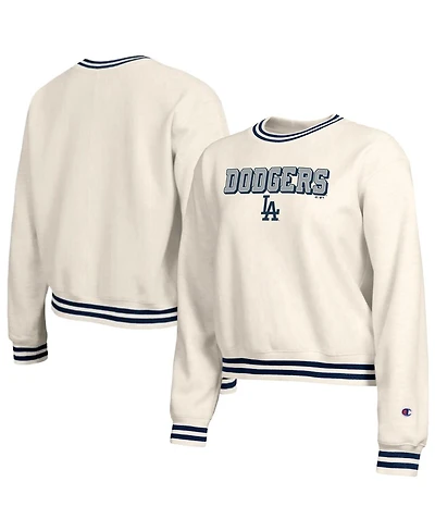 Champion Women's Cream Los Angeles Dodgers Reverse Weave Sweatshirt