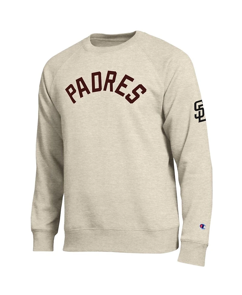 Champion Men's Oatmeal San Diego Padres All-Star Soft Felt Raglan Sweatshirt