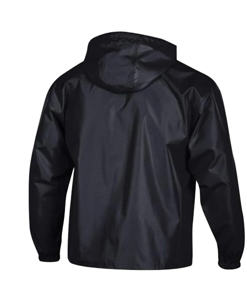 Champion Men's Black Pittsburgh Steelers Packable Hooded Windbreaker Half-Zip Jacket