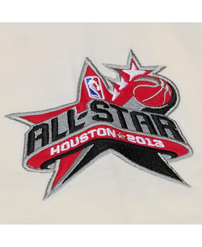 Mitchell & Ness Men's Cream Houston Rockets Hardwood Classics Chainstitch Premium T-Shirt