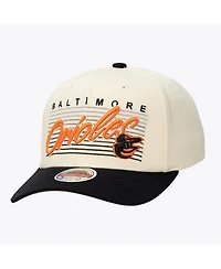 Mitchell & Ness Men's and Women's Cream Baltimore Orioles Retro Lines Stretch Snapback Hat