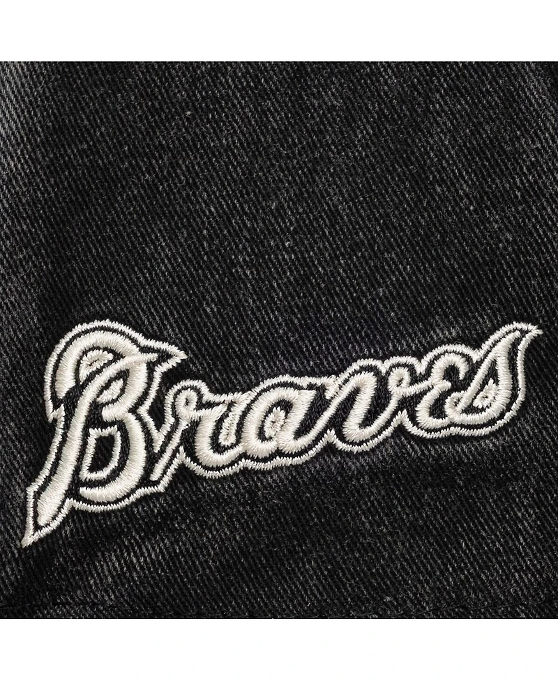 Mitchell & Ness Men's and Women's Cream/Black Atlanta Braves Snow Block Pro Crown Snapback Hat