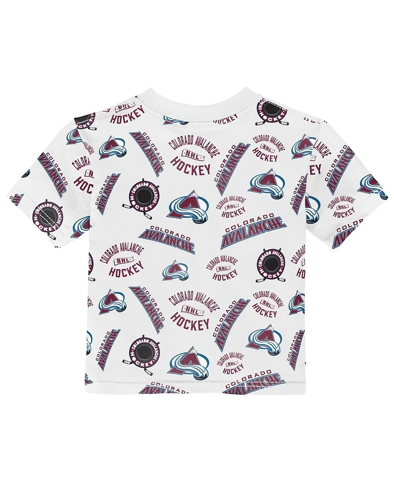 Outerstuff Toddler White Colorado Avalanche Run Down All-Over-Print T-Shirt