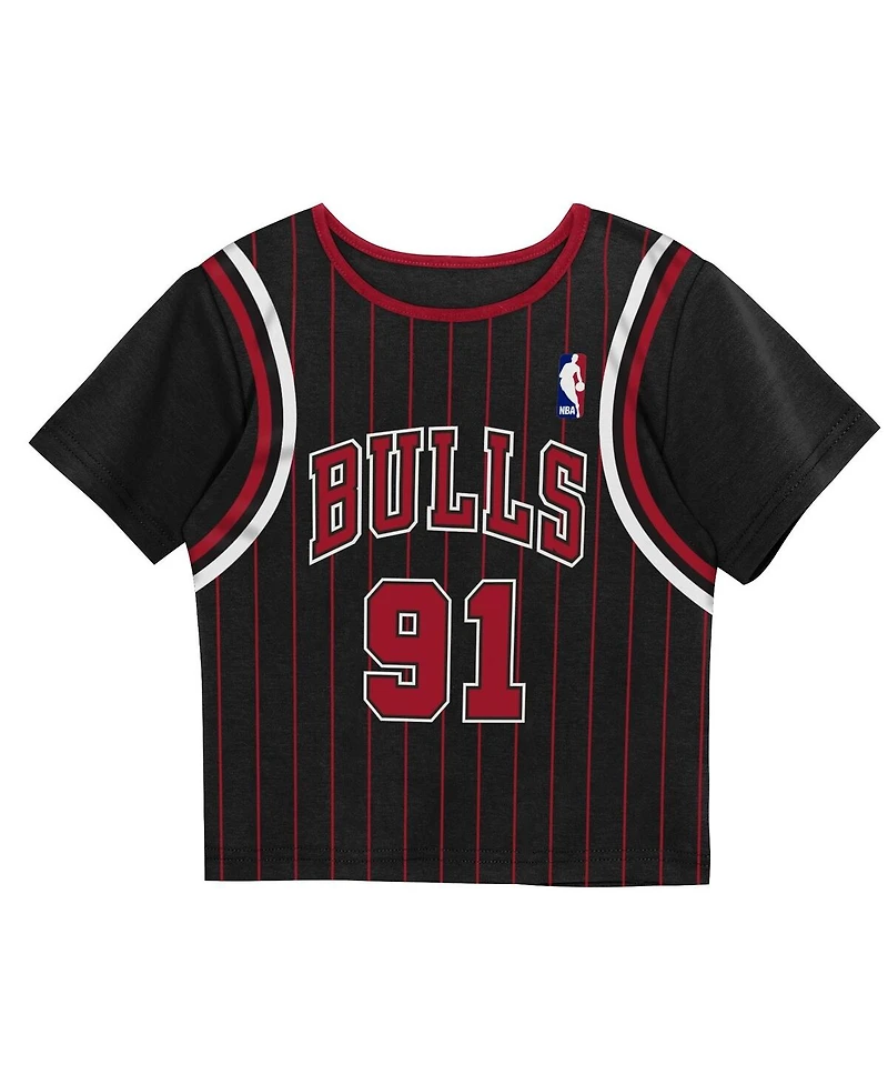 Mitchell & Ness Toddler 2-Piece Dennis Rodman Black Chicago Bulls Play by Place T-Shirt and Shorts Set