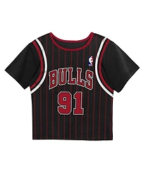 Mitchell & Ness Toddler 2-Piece Dennis Rodman Black Chicago Bulls Play by Place T-Shirt and Shorts Set
