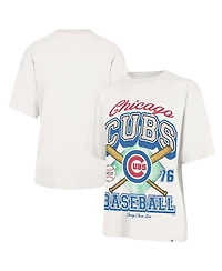 Stoney Clover Lane X '47 Brand Women's Sand Chicago Cubs Crossover Base Foundation T-Shirt