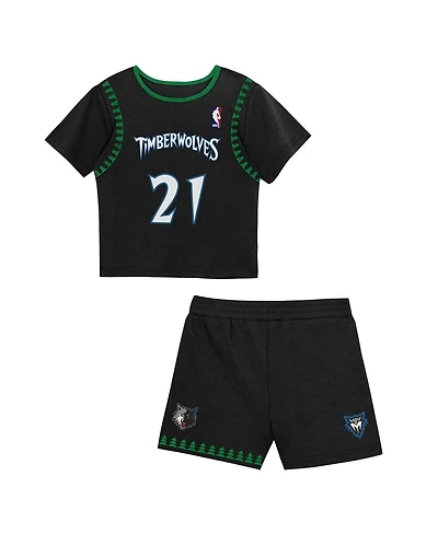 Mitchell & Ness Toddler 2-Piece Kevin Garnett Black Minnesota Timberwolves Play by Place T-Shirt and Shorts Set