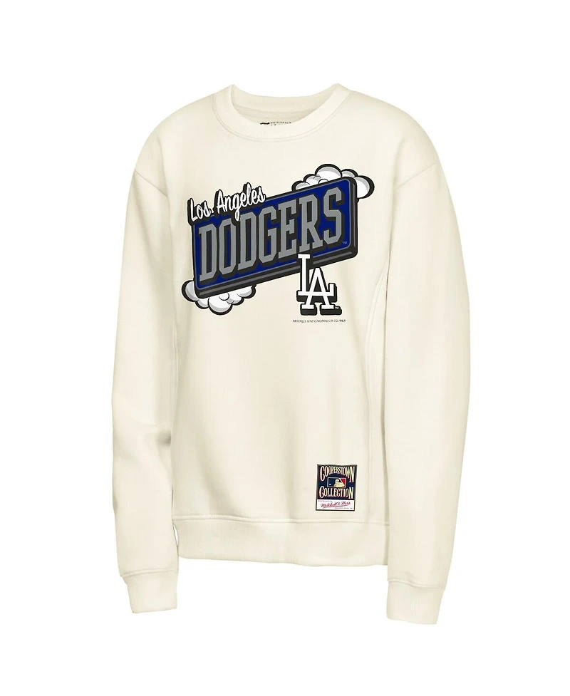 Mitchell & Ness Big Boys and Girls Natural Los Angeles Dodgers Retro Billboard Sweatshirt