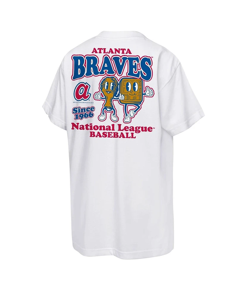 Mitchell & Ness Big Boys and Girls White Atlanta Braves Cooperstown Concession T-Shirt