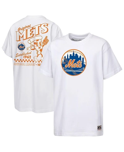 Mitchell & Ness Big Boys and Girls White New York Mets Cooperstown Concession T-Shirt