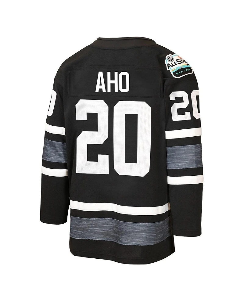 Mitchell & Ness Big Boys and Girls Sebastian Aho Black Carolina Hurricanes 2019 All-Star Game Power Play Jersey
